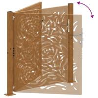 Poort met vlamontwerp 105x105 cm weervast staal - thumbnail