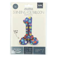 Folat BV Staande folieballon colorful dots cijfer 1 - 72cm - thumbnail