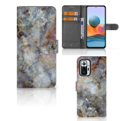 Xiaomi Redmi Note 10 Pro | Bookcase | Marmer Grijs Xiaomi Redmi Note 10 Pro | Bookcase | Marmer Grijs