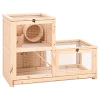 VidaXL Hamsterkooi 81x40x60 cm massief vurenhout - thumbnail