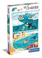 Clementoni legpuzzel super color life at sea, 2x60st. - thumbnail