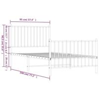 Bedframe met hoofd- en voeteneinde staal wit - thumbnail