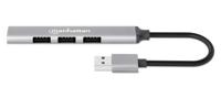 Manhattan Manhattan - Hub - 4-Port - 3 x USB 2.0 + 1 x USB 3.2 Gen 1 168427 USB-hub 4 poorten USB-A USB 3.0 5 GBit/s Grijs - thumbnail