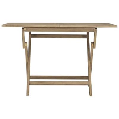 Tuintafel inklapbaar 120x70x75 cm massief teakhout grijs