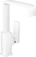 Hansgrohe Wastafelmengkraan Metropol Eengreeps 230 met Rechte Greep en Push-Open Afvoer Mat Wit - thumbnail