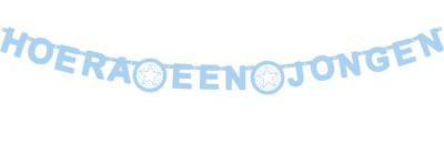 Letterslinger ''Hoera een jongen'' blauw