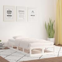 Bedframe massief hout wit 75x190 cm - thumbnail
