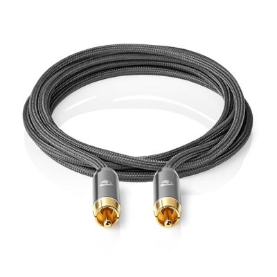 Nedis Subwoofer-Kabel | RCA Male | RCA Male | 5 m | 4.5 mm | 1 stuks - CATB24100GY50 CATB24100GY50 Nedis Subwoofer-Kabel | RCA Male | RCA Male | 5 m | 4.5 mm | 1 stuks - CATB24100GY50 CATB24100GY50