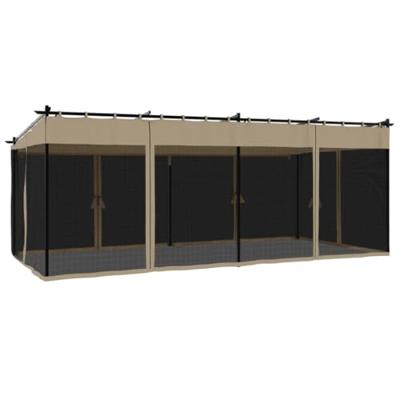 Prieel met zijwanden van gaas 6x3 m staal taupe