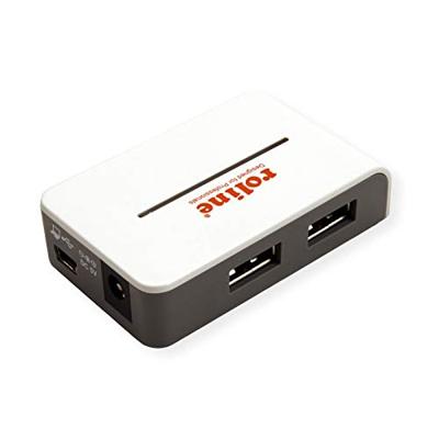 ROLINE USB 2.0 Hub, Black and White, 4 poorts, met voeding