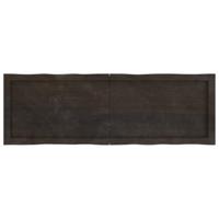 Tafelblad natuurlijke rand 120x40x(2-6)cm eikenhout donkerbruin - thumbnail