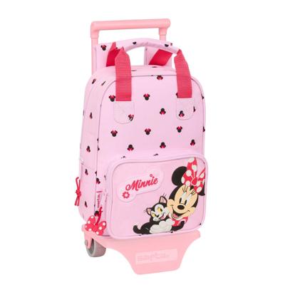 Schoolrugzak met Wielen Minnie Mouse Naive Roze 20 x 28 x 8 cm