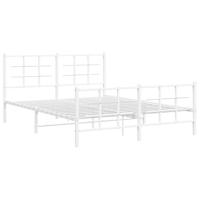 Bedframe met hoofd- en voeteneinde metaal wit 150x200 cm - thumbnail