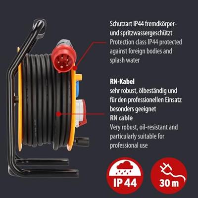 Brennenstuhl H07RN-F 5G2,5 Kabelhaspel 30 mtr | IP44 | 5G2.5 | Brobusta | CEE 1 | 1316300 - 1316300 - thumbnail