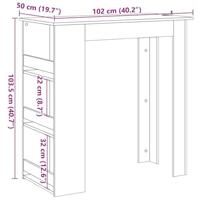 Bartafel met opbergrek 102x50x103,5 cm oud houtkleurig - thumbnail