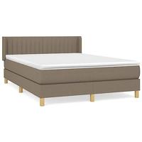 Boxspring met matras stof taupe 140x200 cm - thumbnail