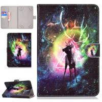 Colored Pattern Drawing Horizontal Flip PU Leather Case with Three-folding Holder for 7 inch Tablet PC(Nebula deer) - thumbnail