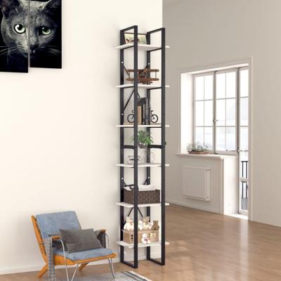 Boekenkast met 6 schappen 40x30x210 cm bewerkt hout wit