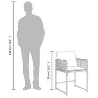 Tuinstoelen 4 st met kussens poly rattan bruin - thumbnail