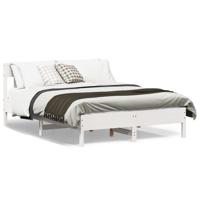Bedframe zonder matras massief grenenhout wit 150x200 cm - thumbnail