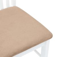 Eetkamerstoelen met kussens 2 st massief hout rubber wit - thumbnail