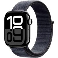 Apple Watch Series 10 (GPS + Cellular 42 mm) Smartwatch - Kast van gitzwart aluminium - Inkt geweven sportbandje. Conditie bijhouden, Ecg-app, always on Retina-display, CO₂-neutraal - thumbnail