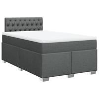 Boxspring met matras stof donkergrijs 120x190 cm - thumbnail