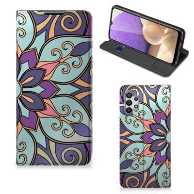 Samsung Galaxy A32 5G Smart Cover Purple Flower Samsung Galaxy A32 5G Smart Cover Purple Flower