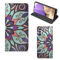 Samsung Galaxy A32 5G Smart Cover Purple Flower - thumbnail