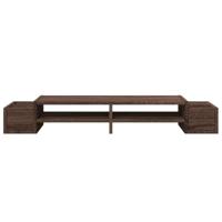 Monitorstandaard met opbergruimte 100x27x15 cm hout bruin eiken - thumbnail