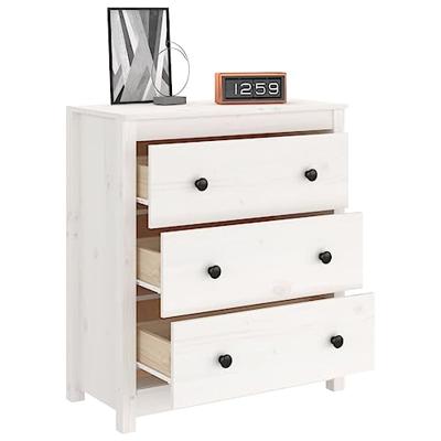 Dressoir 70x35x80 cm massief grenenhout wit - thumbnail