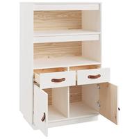 Hoge kast 67x40x108,5 cm massief grenenhout wit - thumbnail