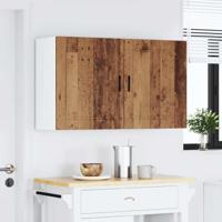 Keukenbovenkasten 2 st Porto bewerkt hout oud houtkleurig - thumbnail