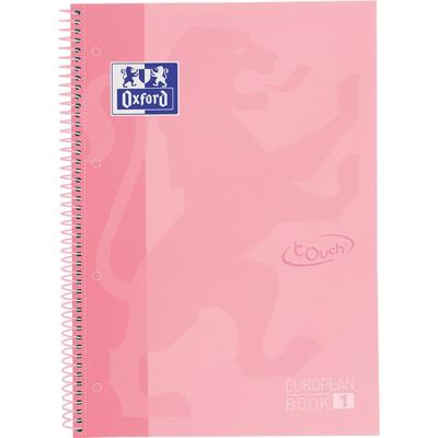 Oxford School Touch Europeanbook spiraalblok, ft A4+, 160 bladzijden, geruit 5 mm, pastel roze Oxford School Touch Europeanbook spiraalblok, ft A4+, 160 bladzijden, geruit 5 mm, pastel roze