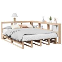 Bed met boekenkast zonder matras massief grenenhout 160x200 cm - thumbnail