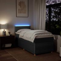 Boxspring met matras stof donkergrijs 90x190 cm - thumbnail