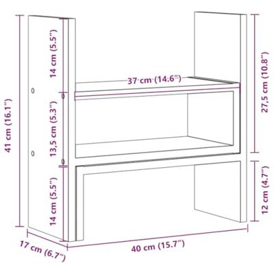 VidaXL Bureau organiser 40x17x41 cm bewerkt hout wit