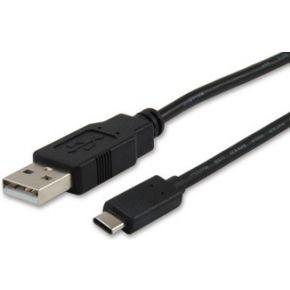 Equip 12888107 USB-kabel 1 m USB A USB C zwart - USB-kabel (1 m, USB A, USB C, 2.0, stekker/stekker, aansluiting)