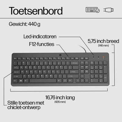 Toetsenbord HP 150 Zwart Qwerty Spaans