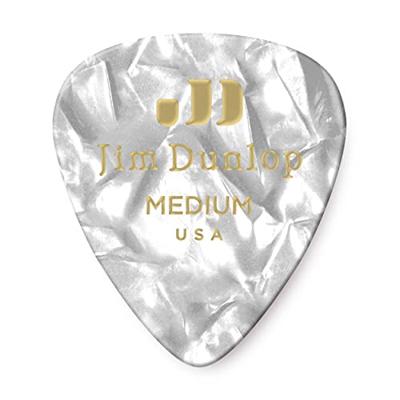 Dunlop 483P04MD Celluloid Shell Pick perloid wit medium plectrum set 12 stuks