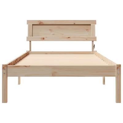Bedframe met hoofdeinde Bruin 100 x 200 cm Massief grenenhout Bedframe met hoofdeinde Bruin 100 x 200 cm Massief grenenhout