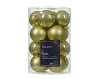 Decoris kerstballen glas 16st pistache 3,5cm - thumbnail