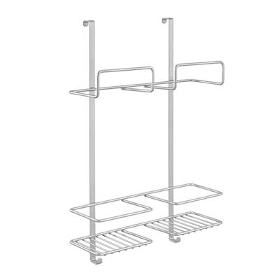 Metaltex over the door space saver rek voor schoonmaakspullen 30x46x12 cm zilver - thumbnail