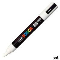 Paintmarker Uni POSCA PC5M medium wit | 6 stuks - thumbnail