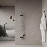 Elektrische Staafhanddoekradiator Dubbel BWS Roku 120 Watt 150 cm Gunmetal - thumbnail