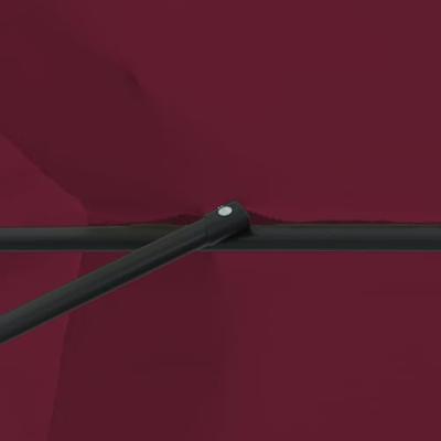VidaXL Tuinparasol bordeaux rood 395 x 395 x 245 cm polyester en staal VidaXL Tuinparasol bordeaux rood 395 x 395 x 245 cm polyester en staal