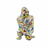 Decoratieve figuren DKD Home Decor 14 x 13 x 22 cm Multicolour Gorilla Modern - thumbnail