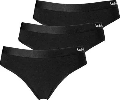 3-pack dames string bamboe - Duurzame strings - Elastische band - M - Zwart - M