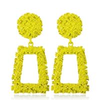 Overdreven scrub geometrische oorbellen trapeziumvormige lange metalen oorbellen (geel) - thumbnail