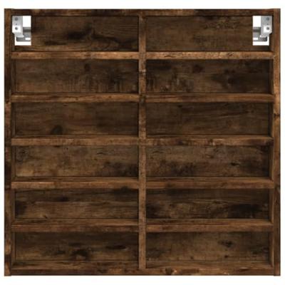 Vitrinekast 60x8,5x58 cm bewerkt hout gerookt eikenkleurig - thumbnail